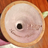 PINK & GREEN MAJOLICA FISH CANDLEHOLDERS BY ND DOLFI FOR NEIMAN MARCUS