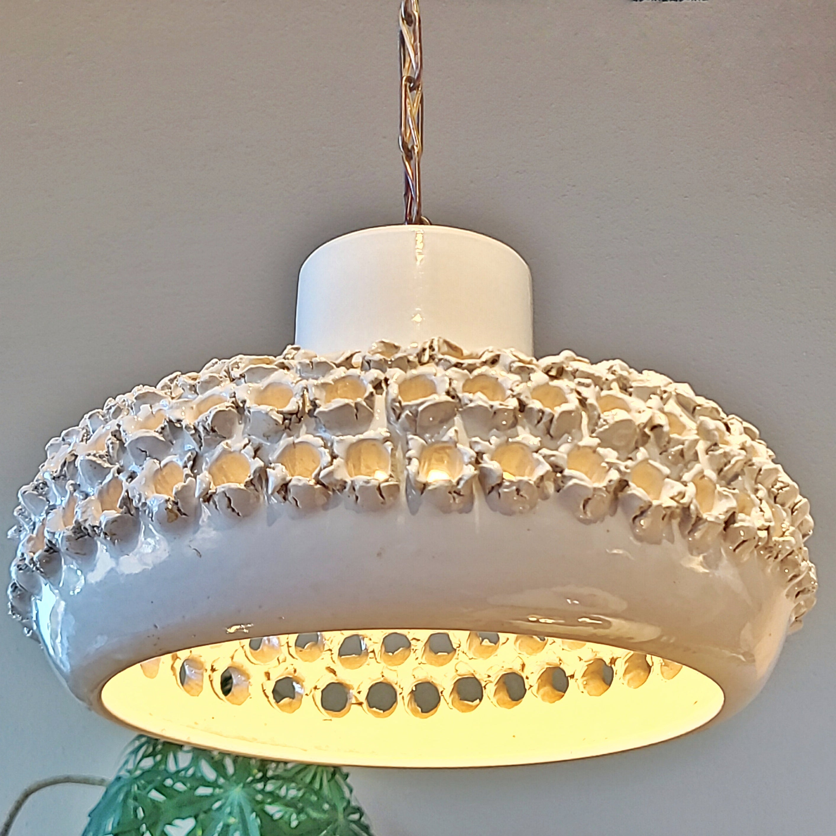 STONEWARE LIGHT FIXTURE BY AKSEL LARSEN  FOR AXELLA (DENMARK)