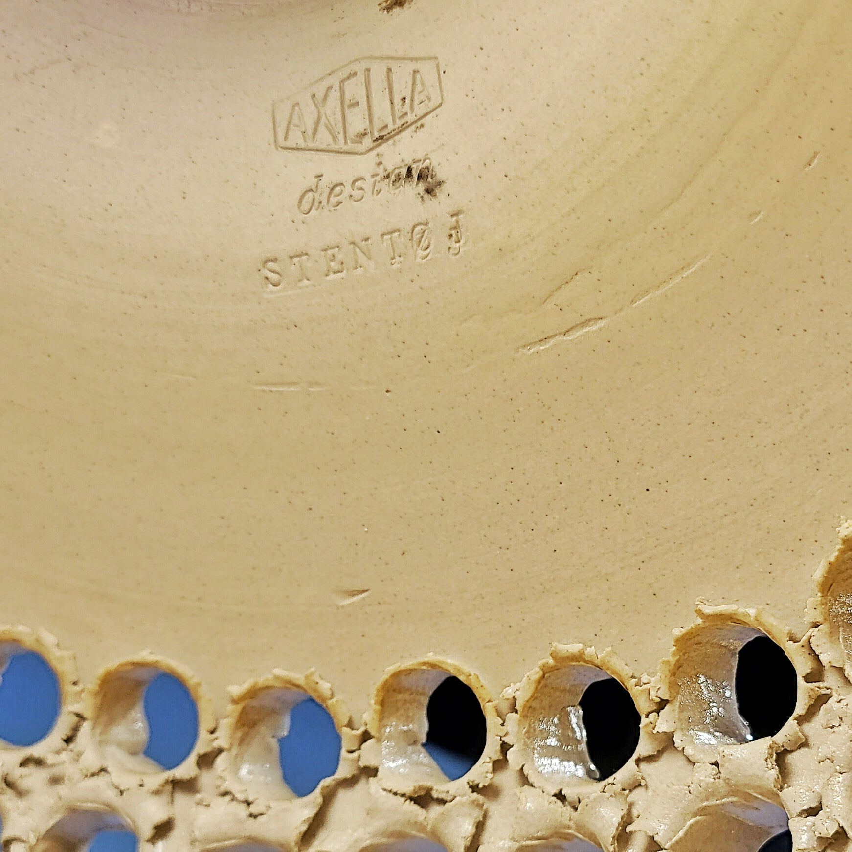 STONEWARE LIGHT FIXTURE BY AKSEL LARSEN  FOR AXELLA (DENMARK)