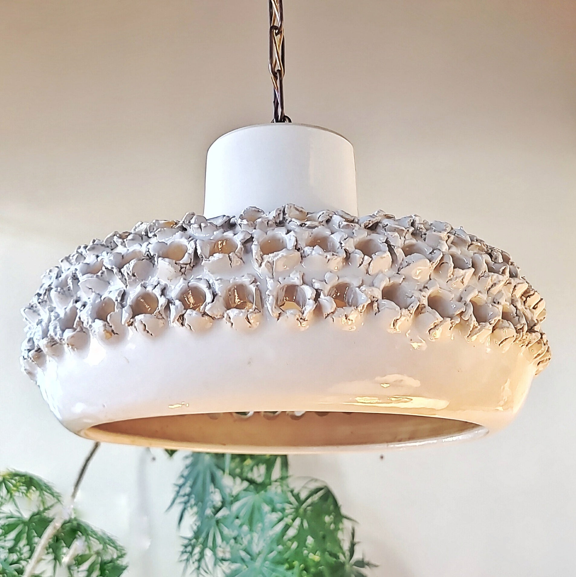 STONEWARE LIGHT FIXTURE BY AKSEL LARSEN  FOR AXELLA (DENMARK)