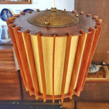 TEAK BAFFLE PENDANT/SWAG LAMP (CANADA)