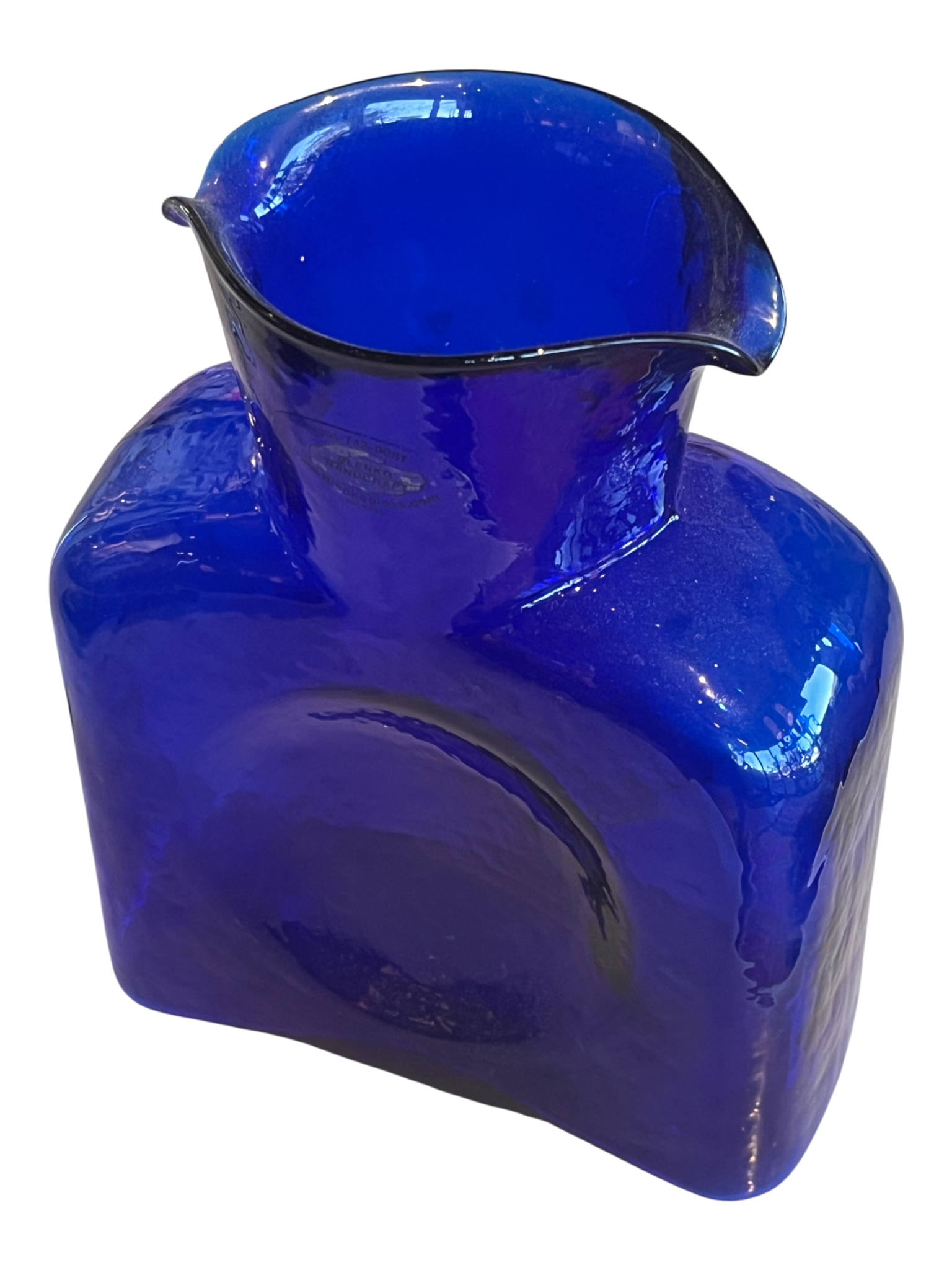 COBALT BLUE BLENKO GLASS WATER BOTTLE (2006)