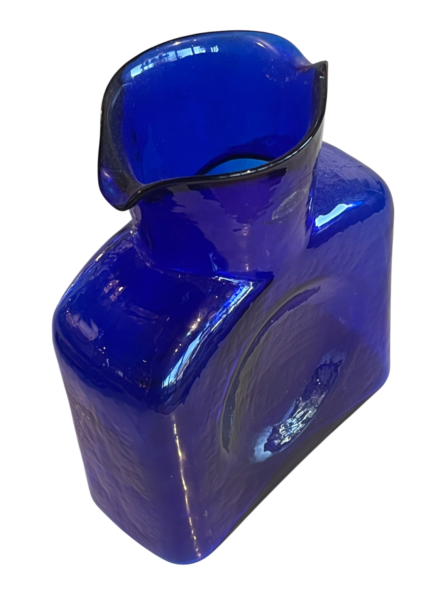 COBALT BLUE BLENKO GLASS WATER BOTTLE (2006)