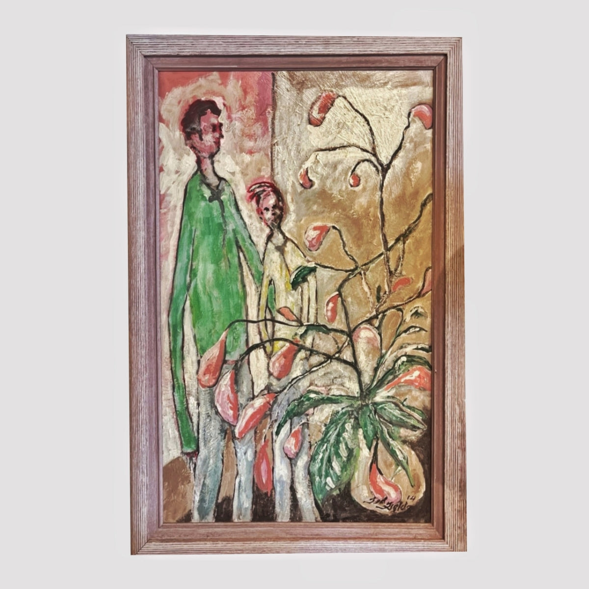 MODERNIST INTERIOR WITH FIGURES AND HOUSEPLANT BY TED FIELDS (2014)
