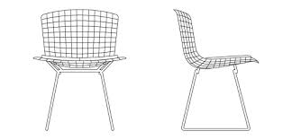 CHROME BERTOIA SIDE CHAIR WITH FABRIC SEAT PAD FOR KNOLL (2 AVAILABLE)
