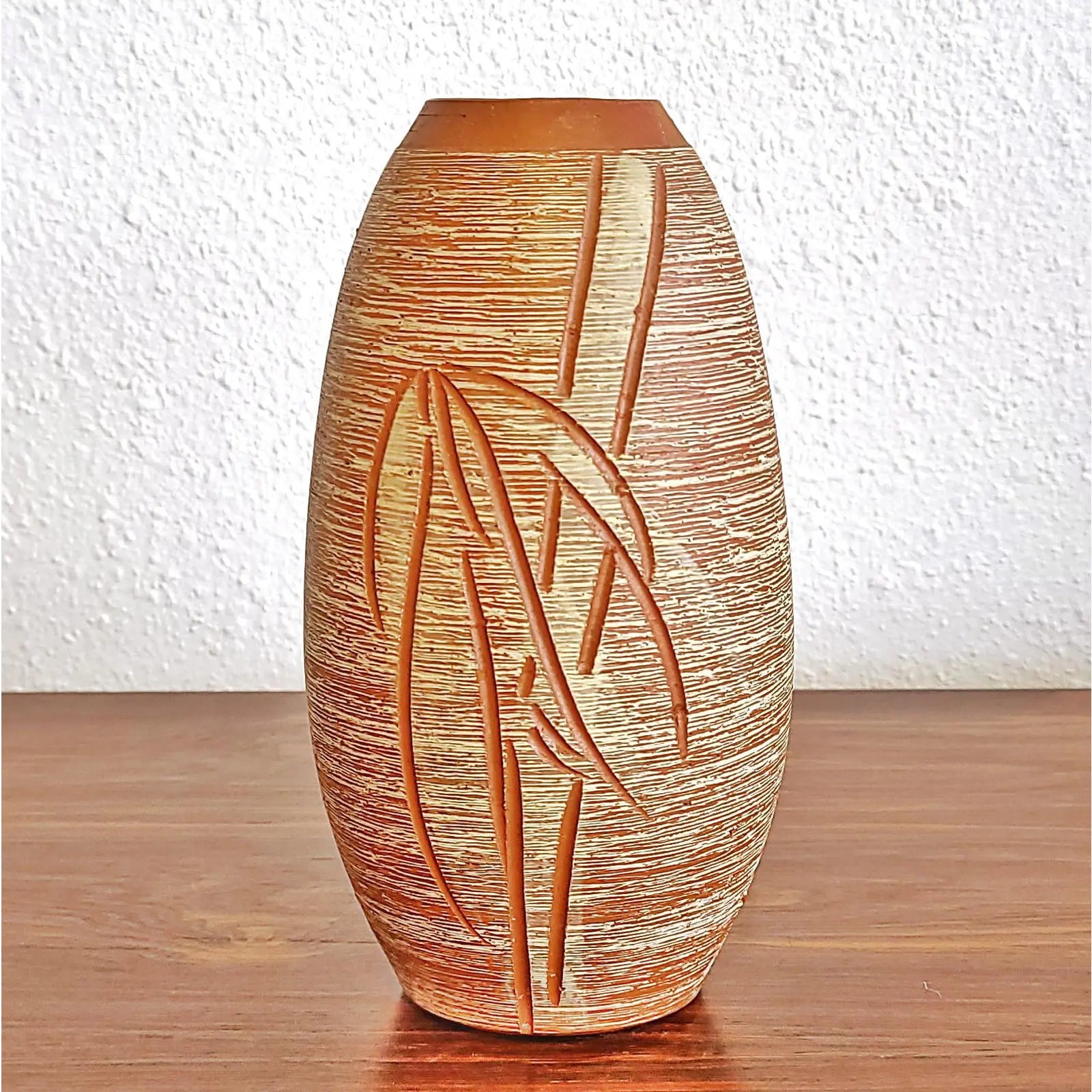 UNKNOWN “KLINKER” VASE WITH BAMBOO DÉCOR