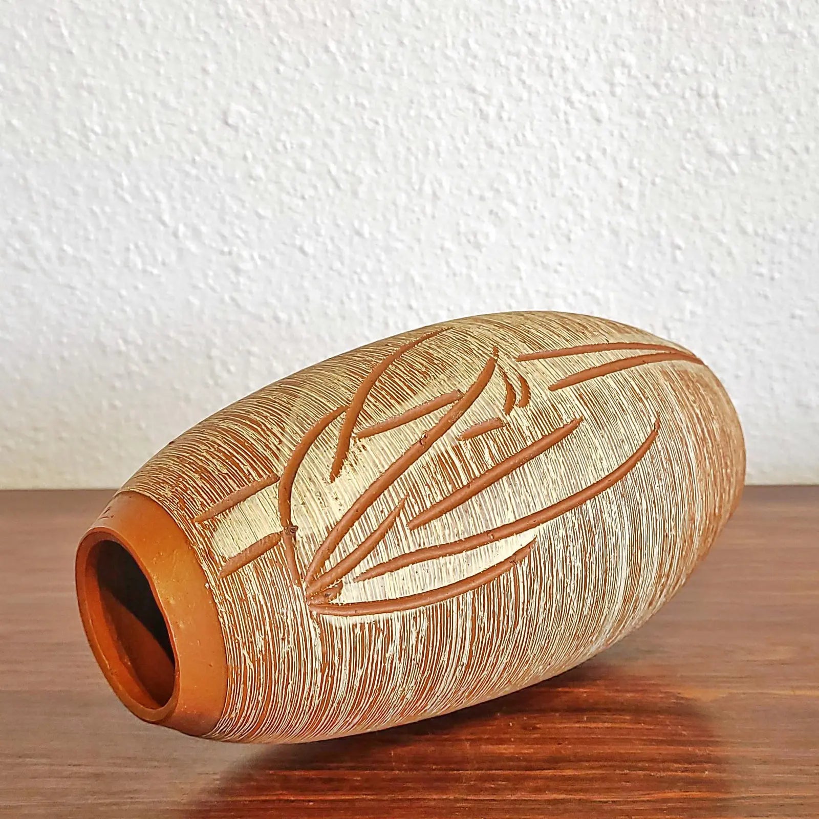 UNKNOWN “KLINKER” VASE WITH BAMBOO DÉCOR