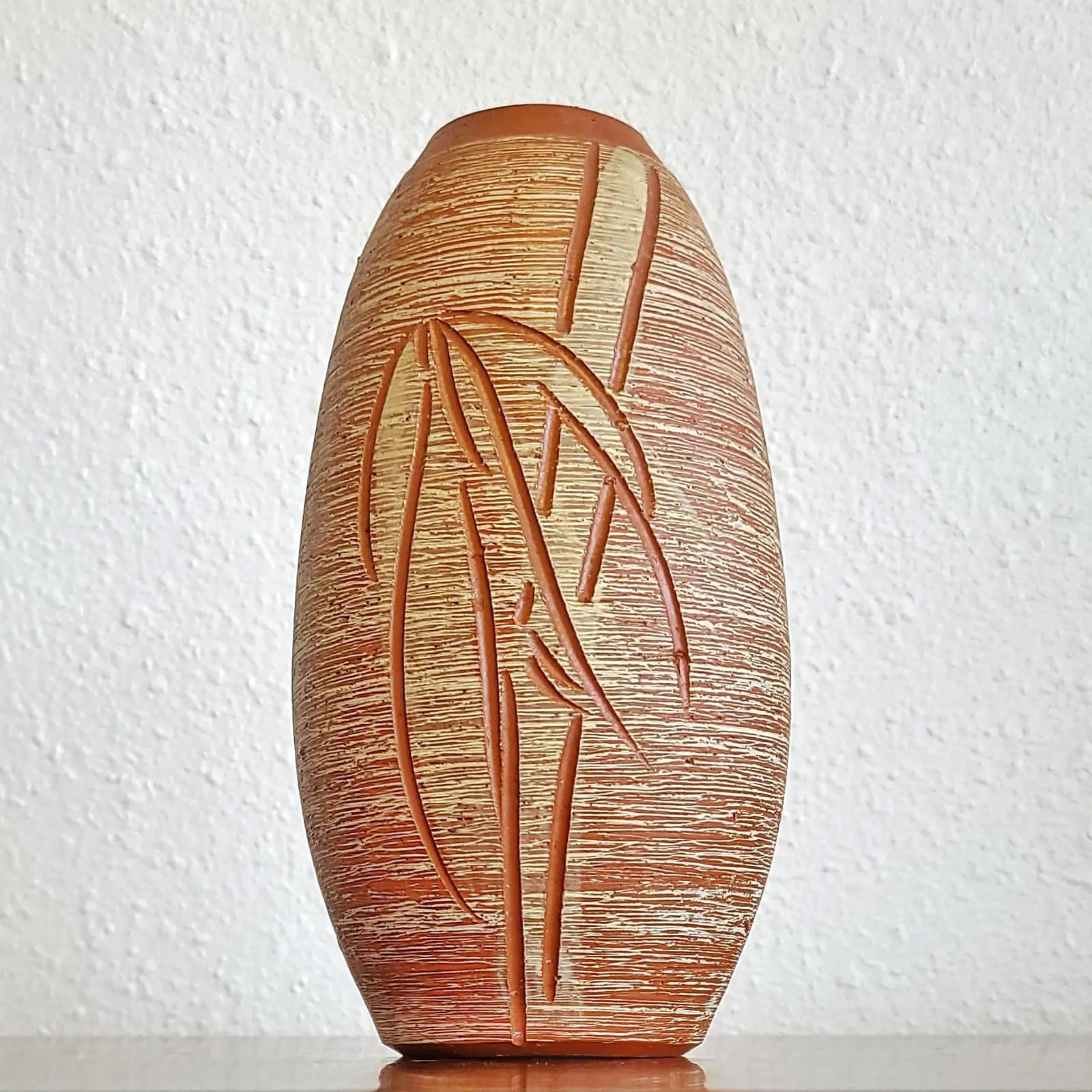 UNKNOWN “KLINKER” VASE WITH BAMBOO DÉCOR