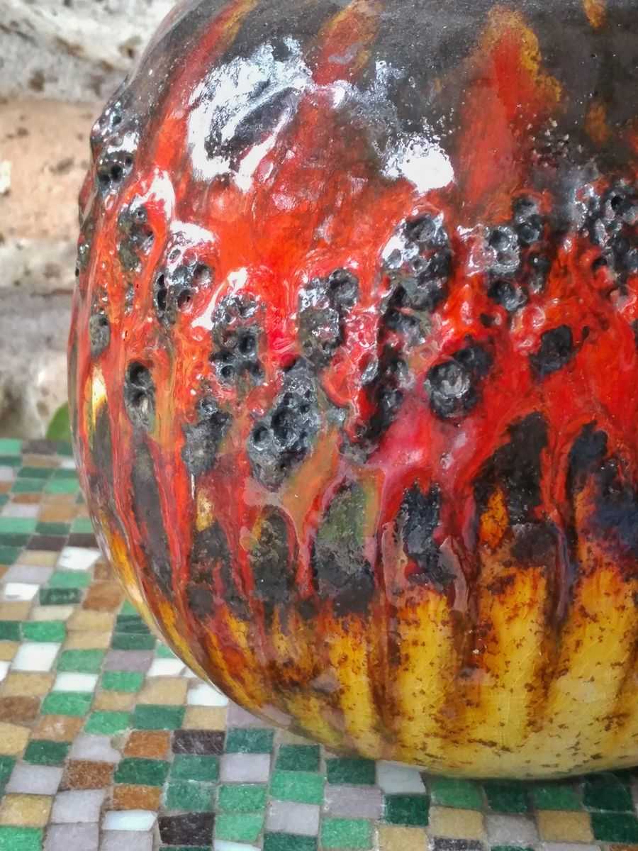 SCHEURICH KERAMIK ‘VULKAN’ CERAMOS BALL VASE Nr. 284/19