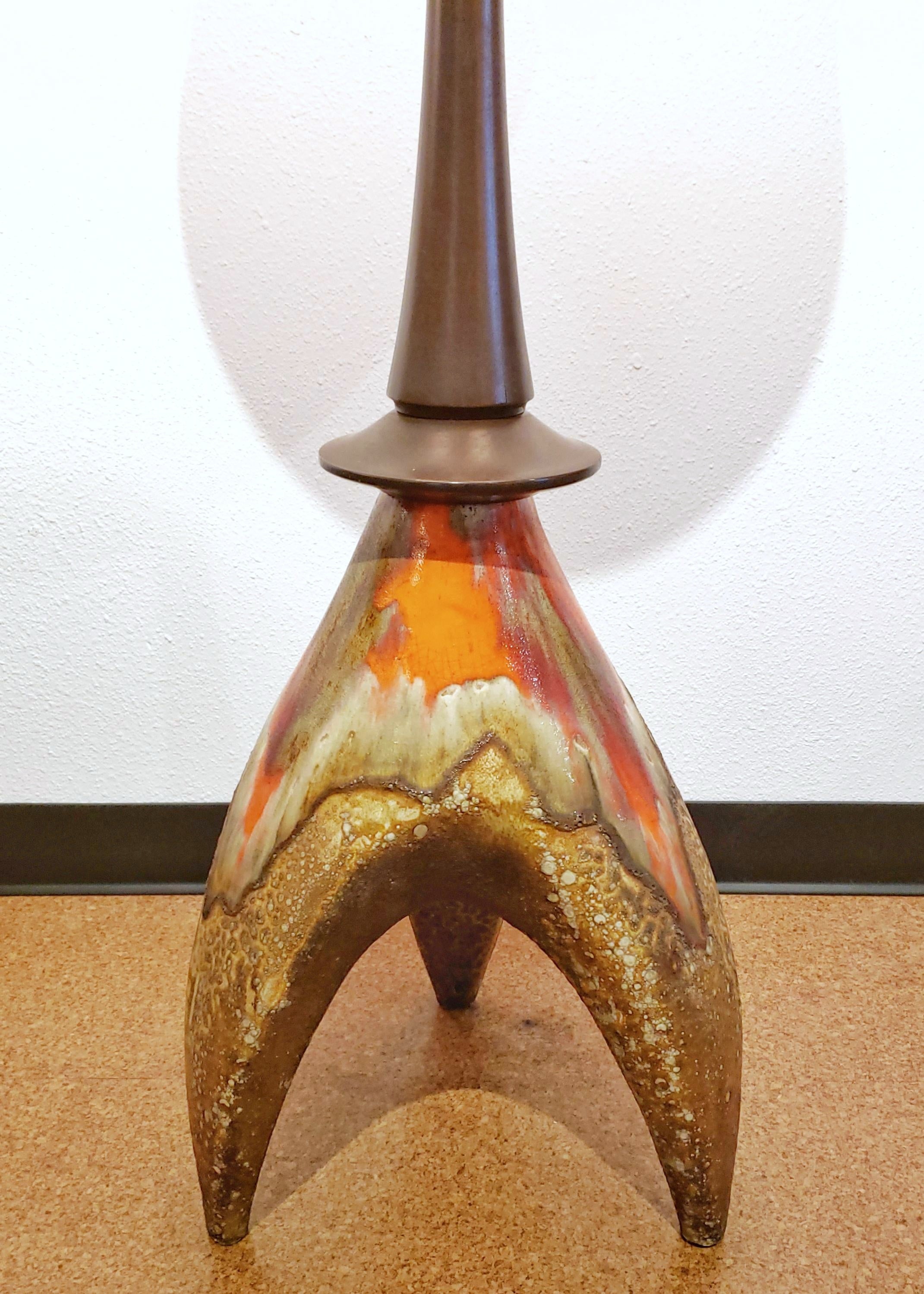 CERAMIC FLOOR LAMP IN THE STYLE OF MAURICE CHALVIGNAC