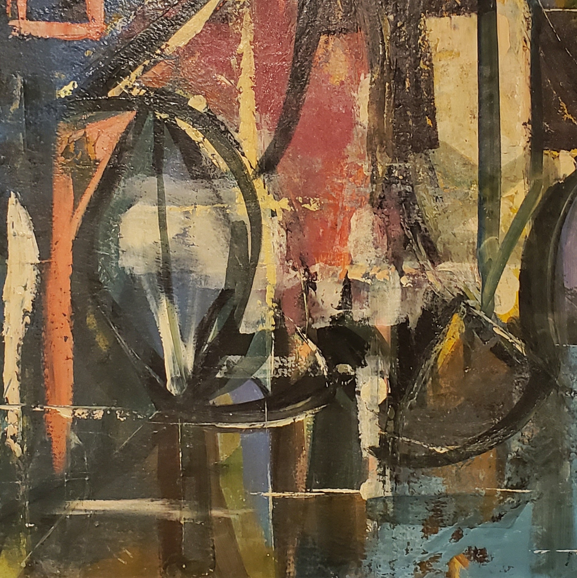 ‘SMALL FISHING VILLAGE’ OIL ON MASONITE SIGNED MATHESON