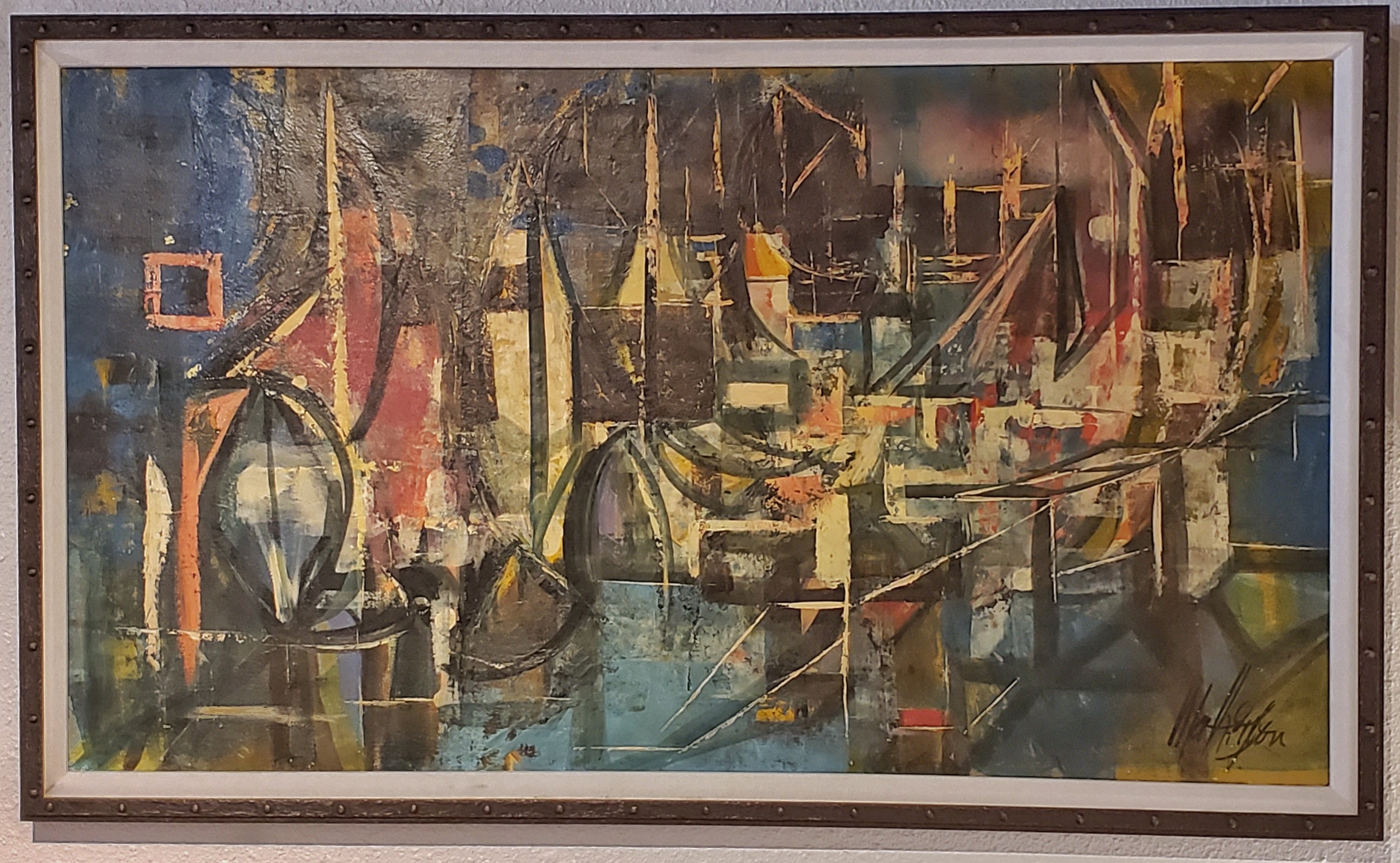 ‘SMALL FISHING VILLAGE’ OIL ON MASONITE SIGNED MATHESON