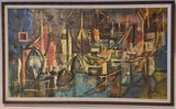 ‘SMALL FISHING VILLAGE’ OIL ON MASONITE SIGNED MATHESON