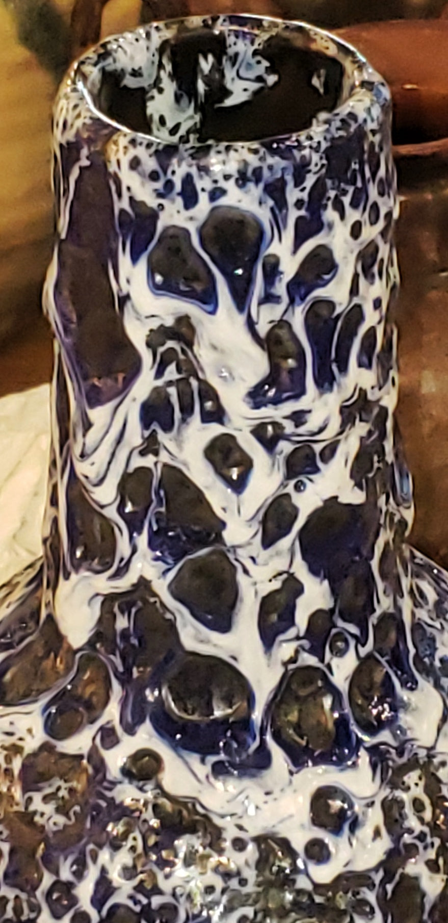 ES KERAMIK BLUE AND WHITE FAT-LAVA VASE Nr. 602/22