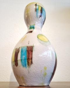 GUIDO GAMBONE GOURD SHAPED CRACKLE-GLAZE VASE (REPAIRED)
