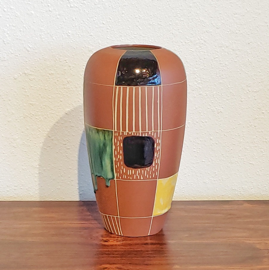 BODO MANS ‘KUBA’ VASE 2001/30 FOR MAREI KERAMIK (RARE)