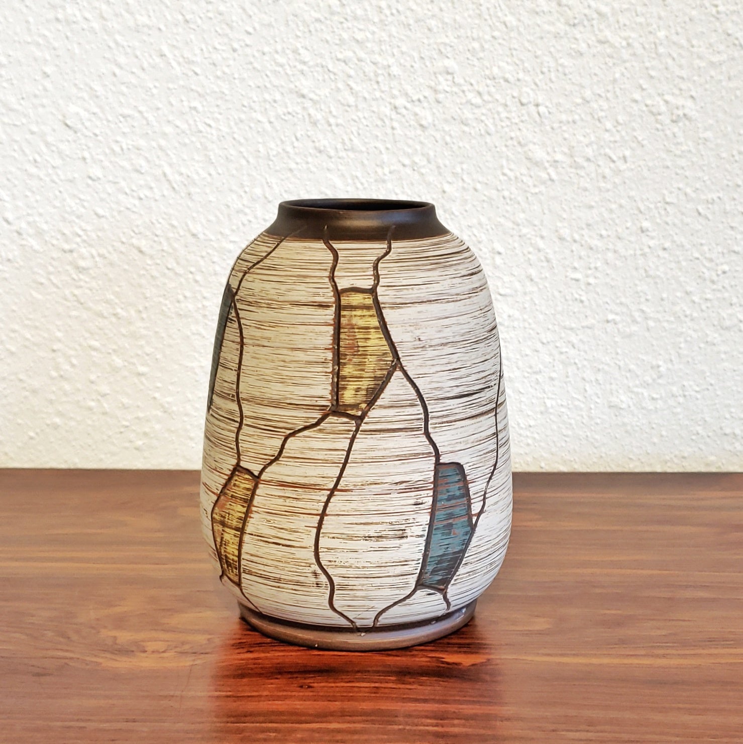 SAWA-KERAMIK ‘NAPOLI’ DÉCOR “KLINKER” VASE Nr. 234/15