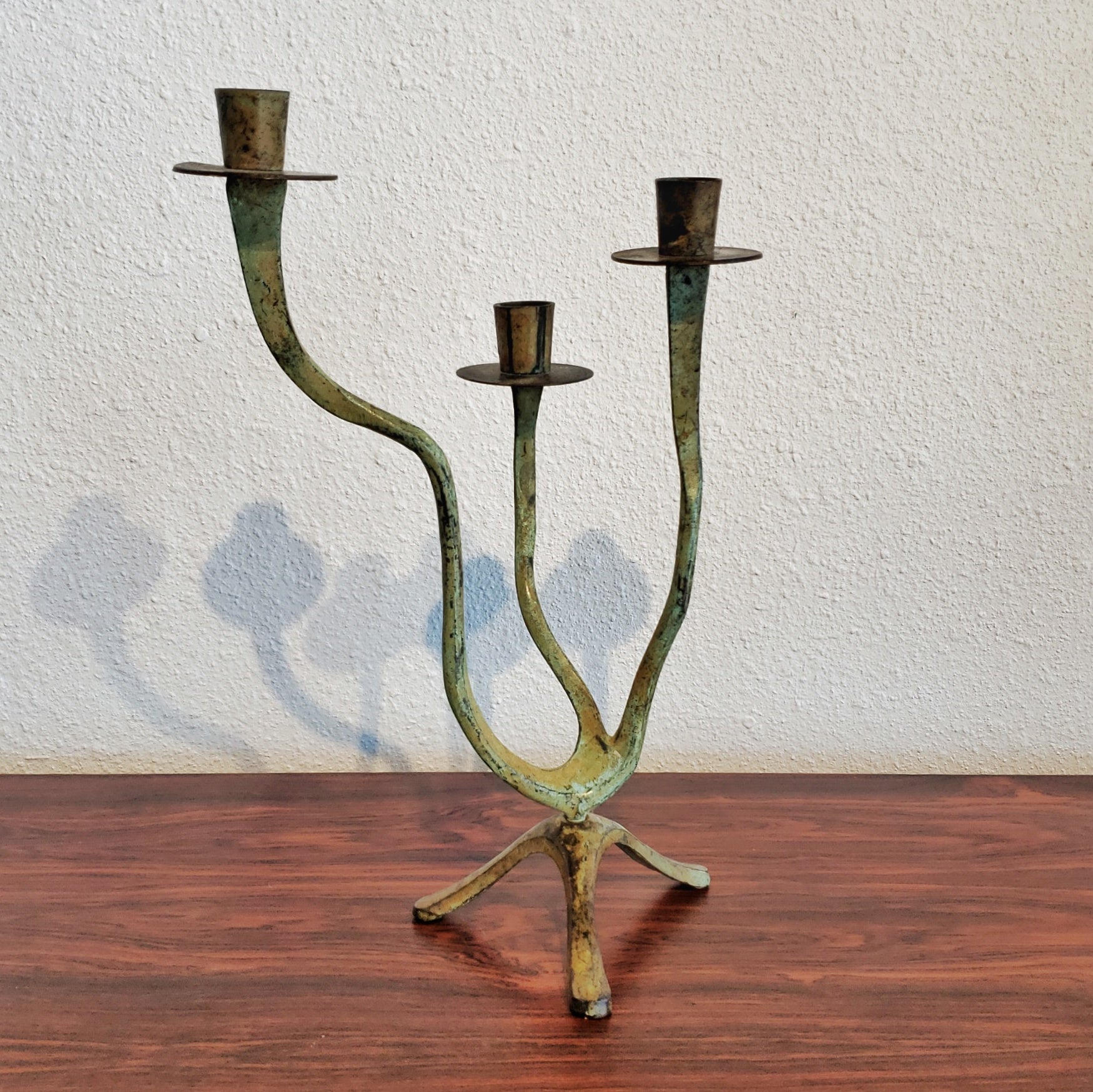 1950s BIOMORPHIC METAL CANDELABRA