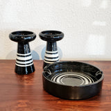 ALDO LONDI CANDLESTICKS AND ASHTRAY FOR BITOSSI CERAMICHE