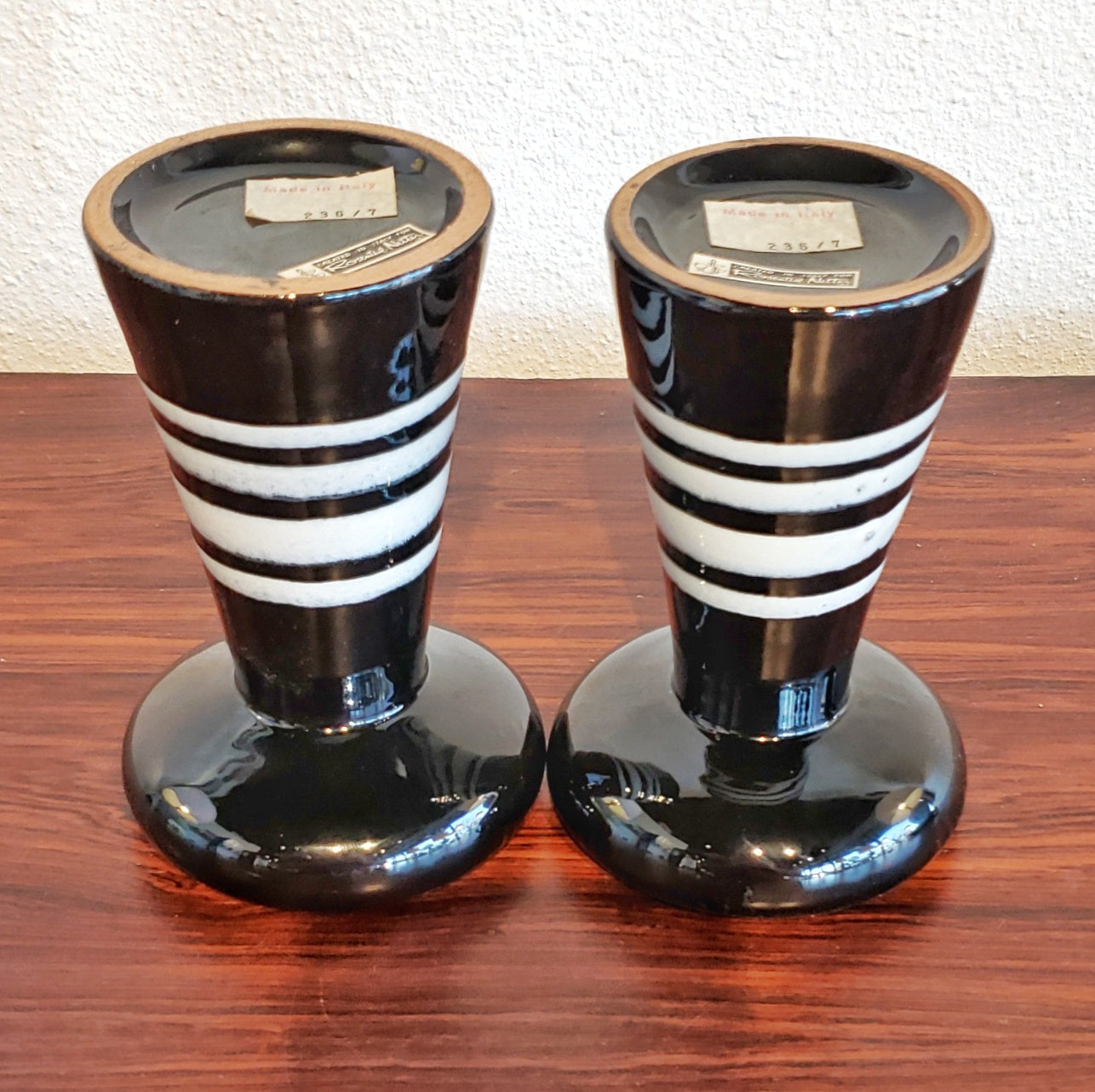 ALDO LONDI CANDLESTICKS AND ASHTRAY FOR BITOSSI CERAMICHE