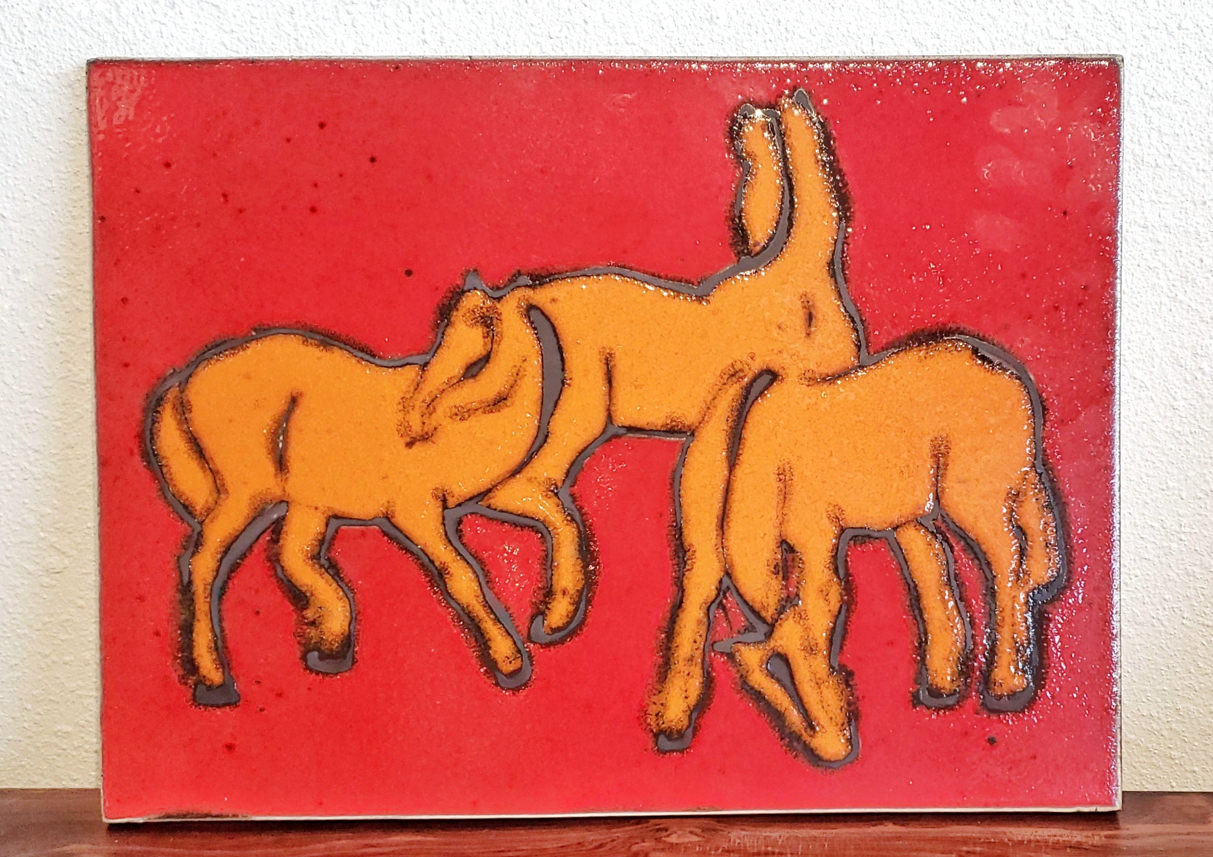 BAY KERAMIK ‘PFERDE’ (HORSES) WALL PLATE 1967