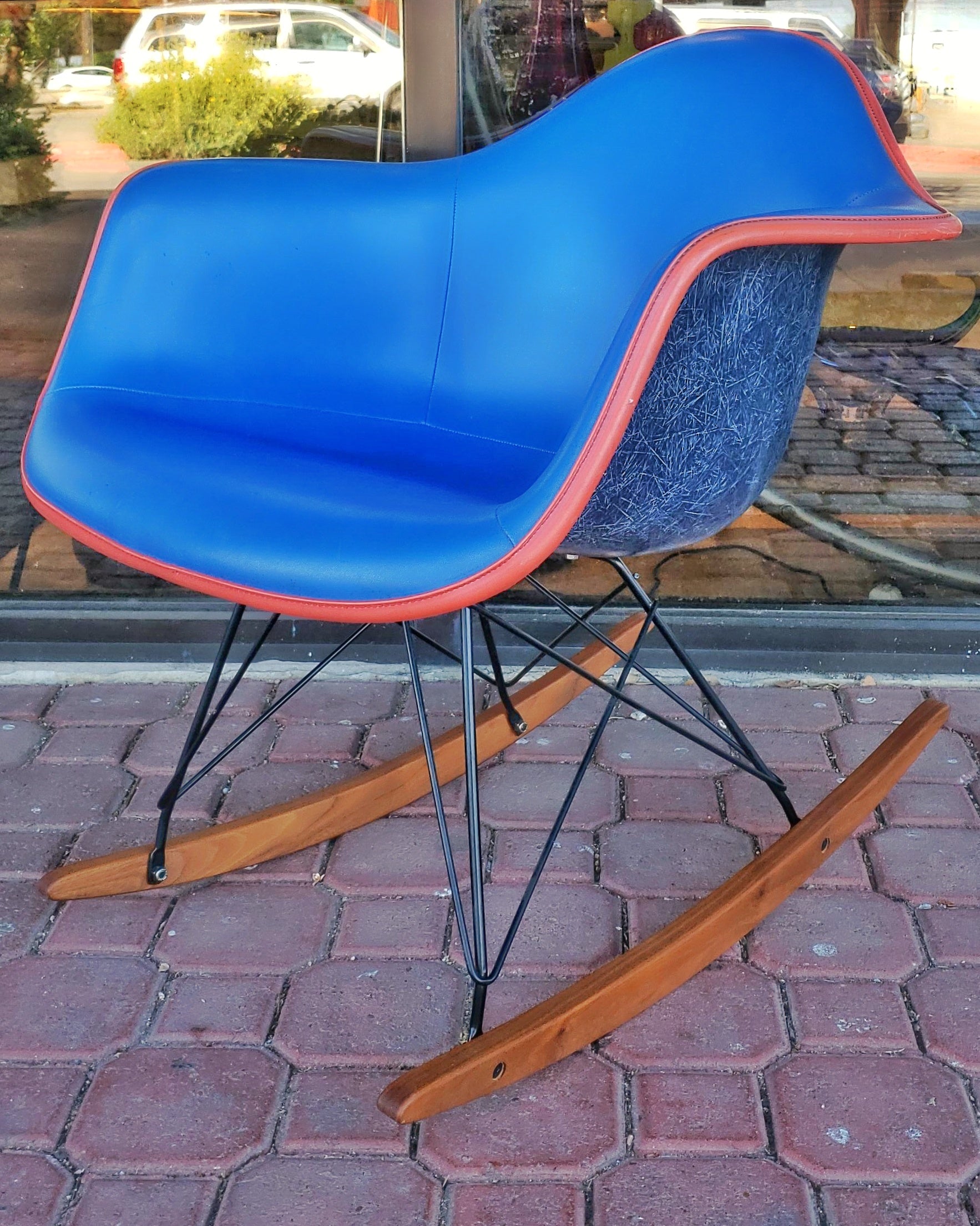 UPHOLSTERED EAMES ROCKING CHAIR (RARE) d. 1950