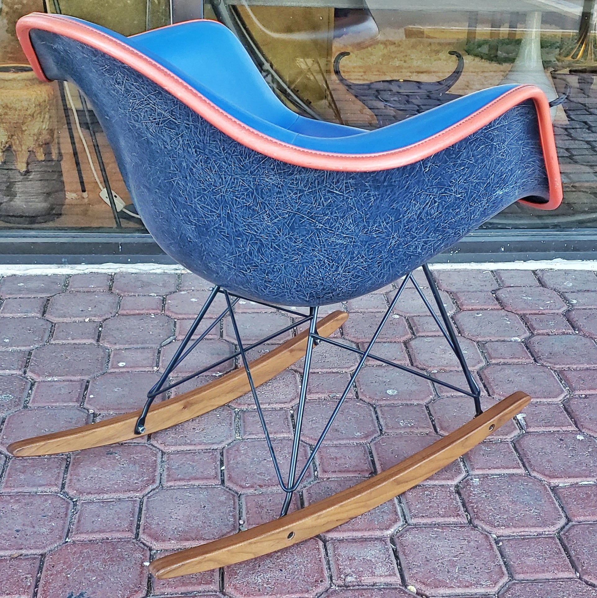 UPHOLSTERED EAMES ROCKING CHAIR (RARE) d. 1950