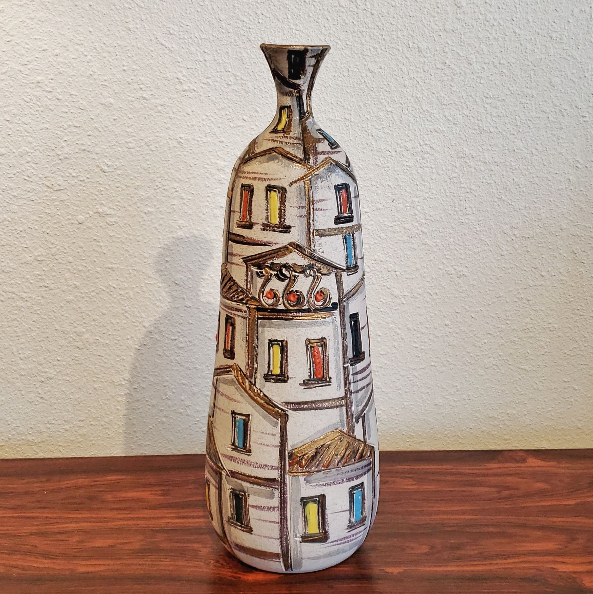 FRATELLI FANCIULLACCI ‘ROOF TOPS’ DÉCOR BOTTLE VASE (ITALY) (A)