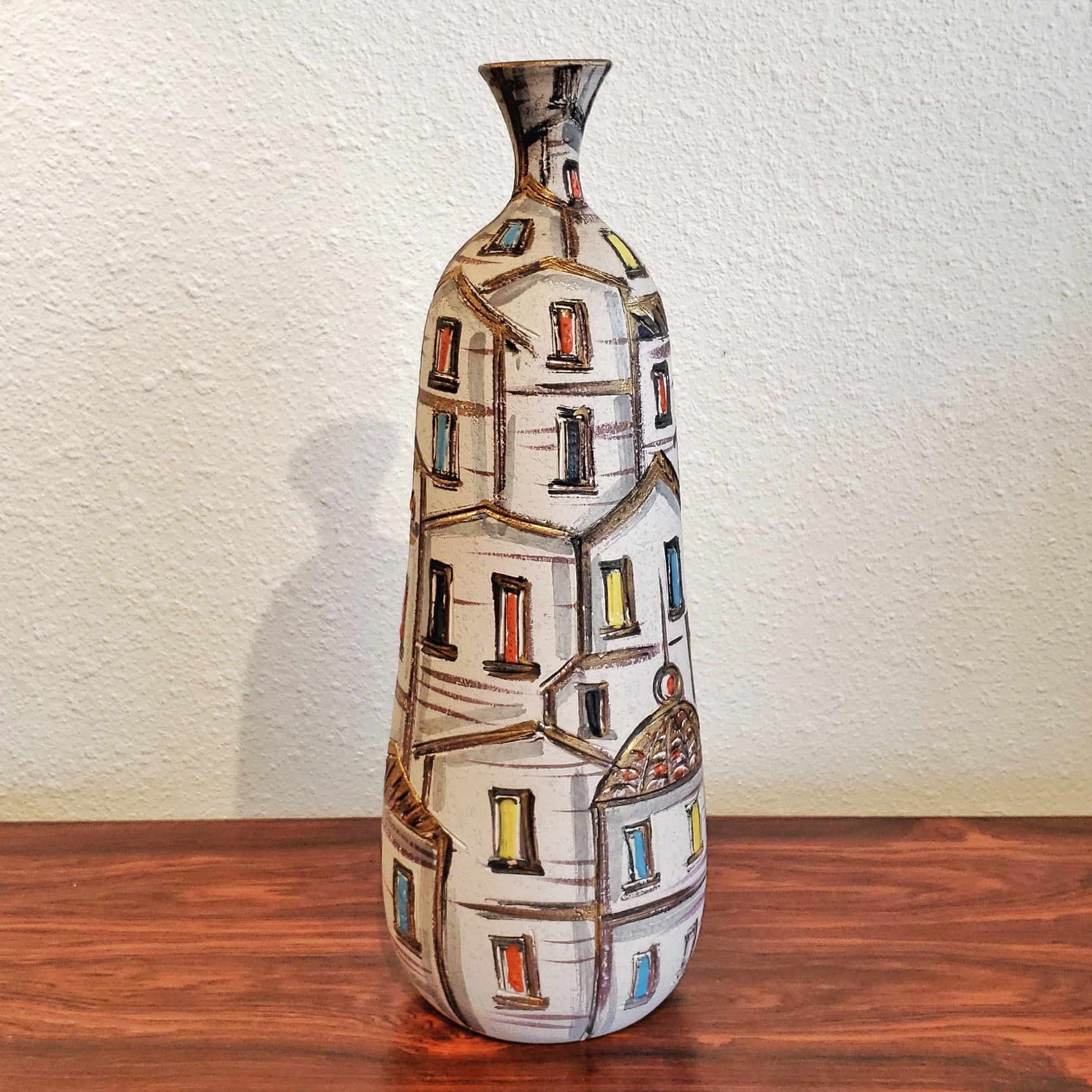 FRATELLI FANCIULLACCI ‘ROOF TOPS’ DÉCOR BOTTLE VASE (ITALY) (A)