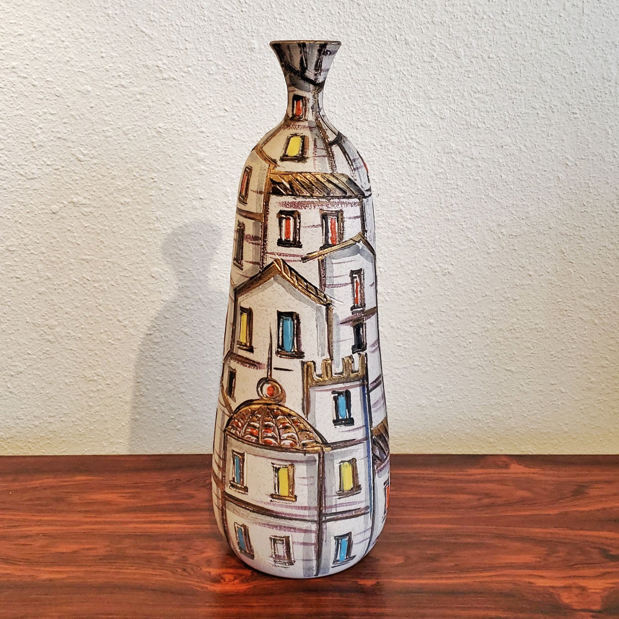 FRATELLI FANCIULLACCI ‘ROOF TOPS’ DÉCOR BOTTLE VASE (ITALY) (A)
