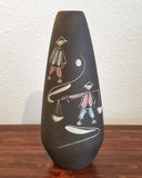 STÜTZEL SACHS ENGOBE VASE Nr. W 25 WITH ASIAN FIGURES