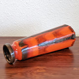 RUSCHA KERAMIK ORANGE AND BLACK ‘COSTA’ DÉCOR VASE Nr. 848/1