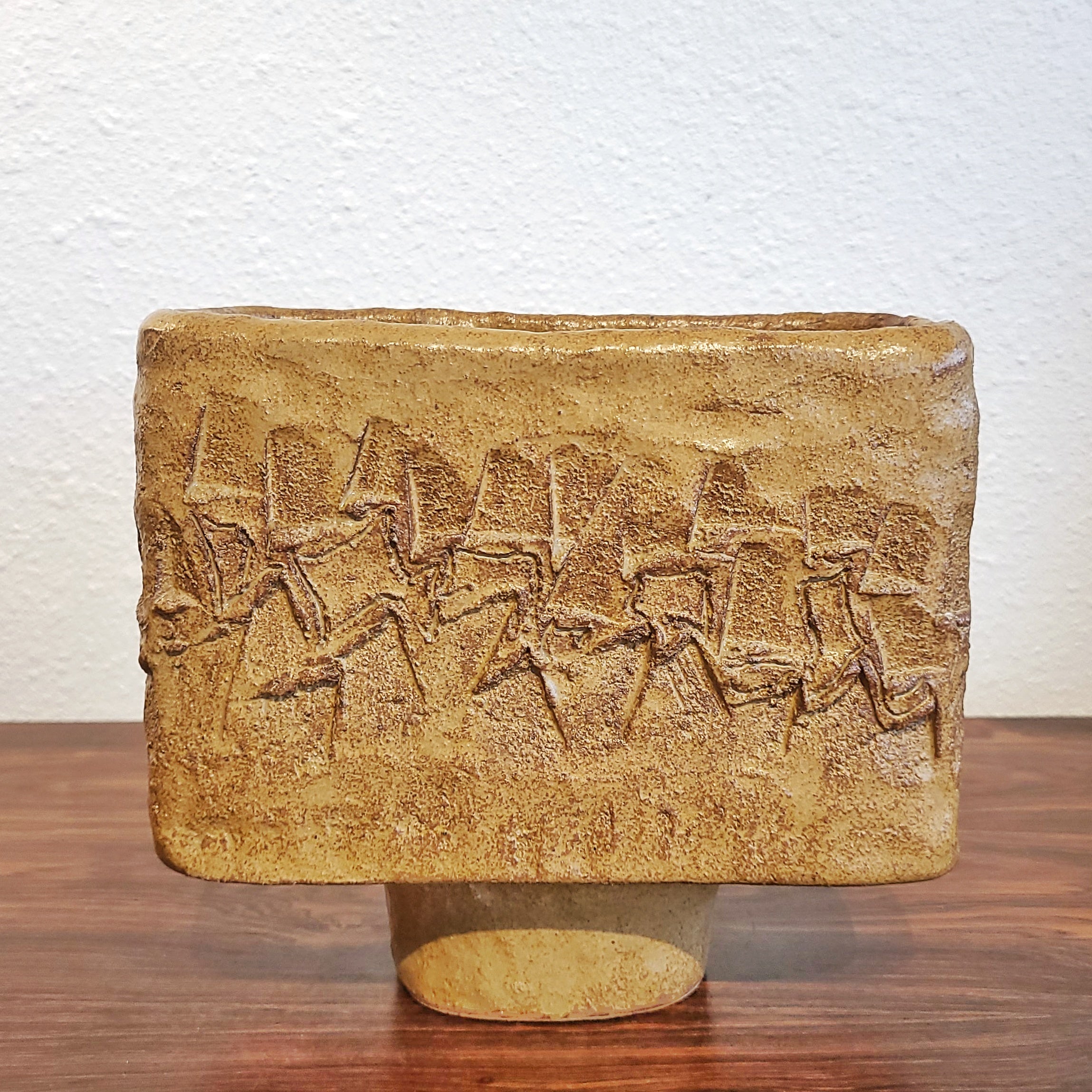 HANDMADE RECTANGULAR WABI-SABI STYLE IKEBANA VASE
