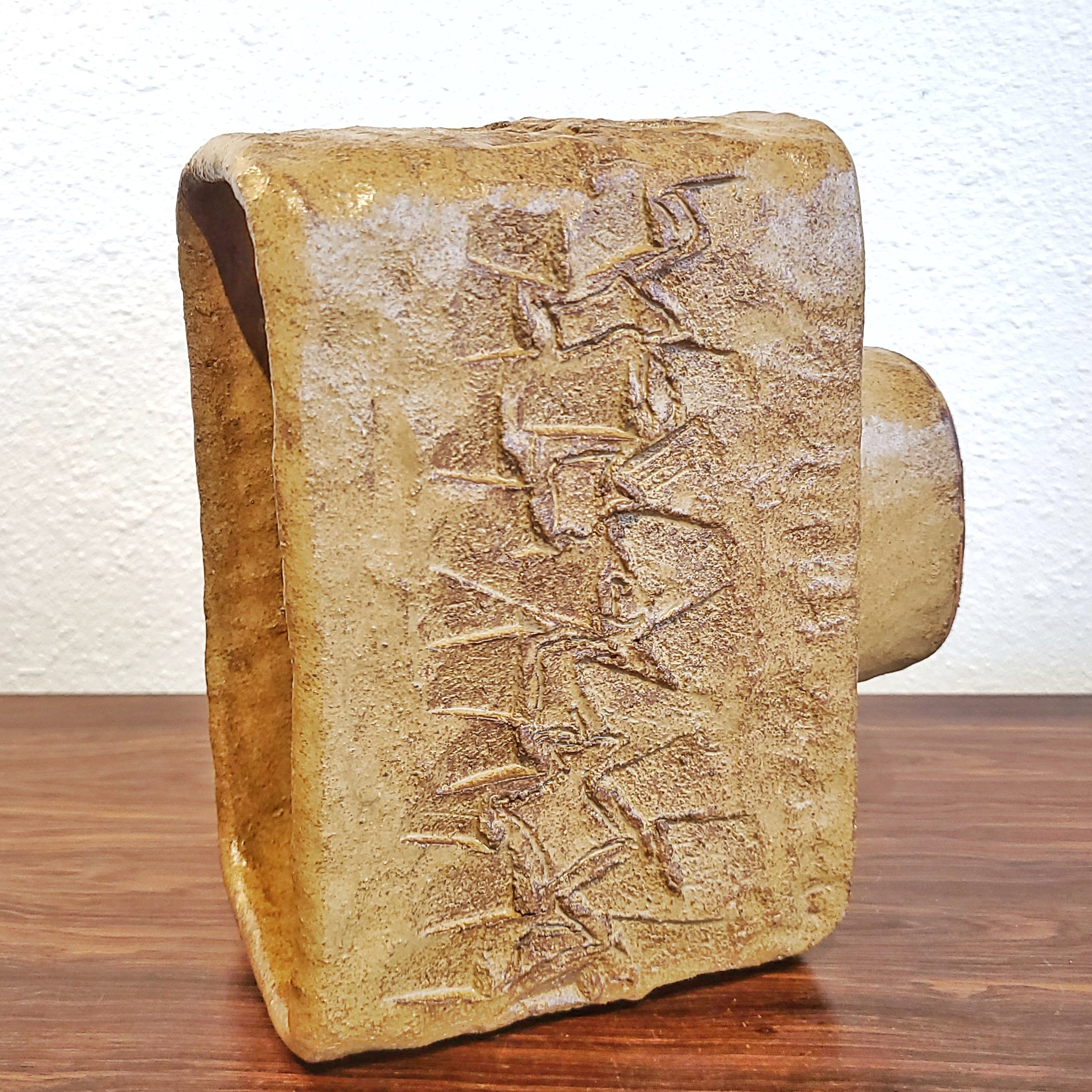 HANDMADE RECTANGULAR WABI-SABI STYLE IKEBANA VASE
