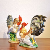 ‘FIGHTING COCKS’ FIGURINES BY URBANO ZACCAGNINI (PAIR)