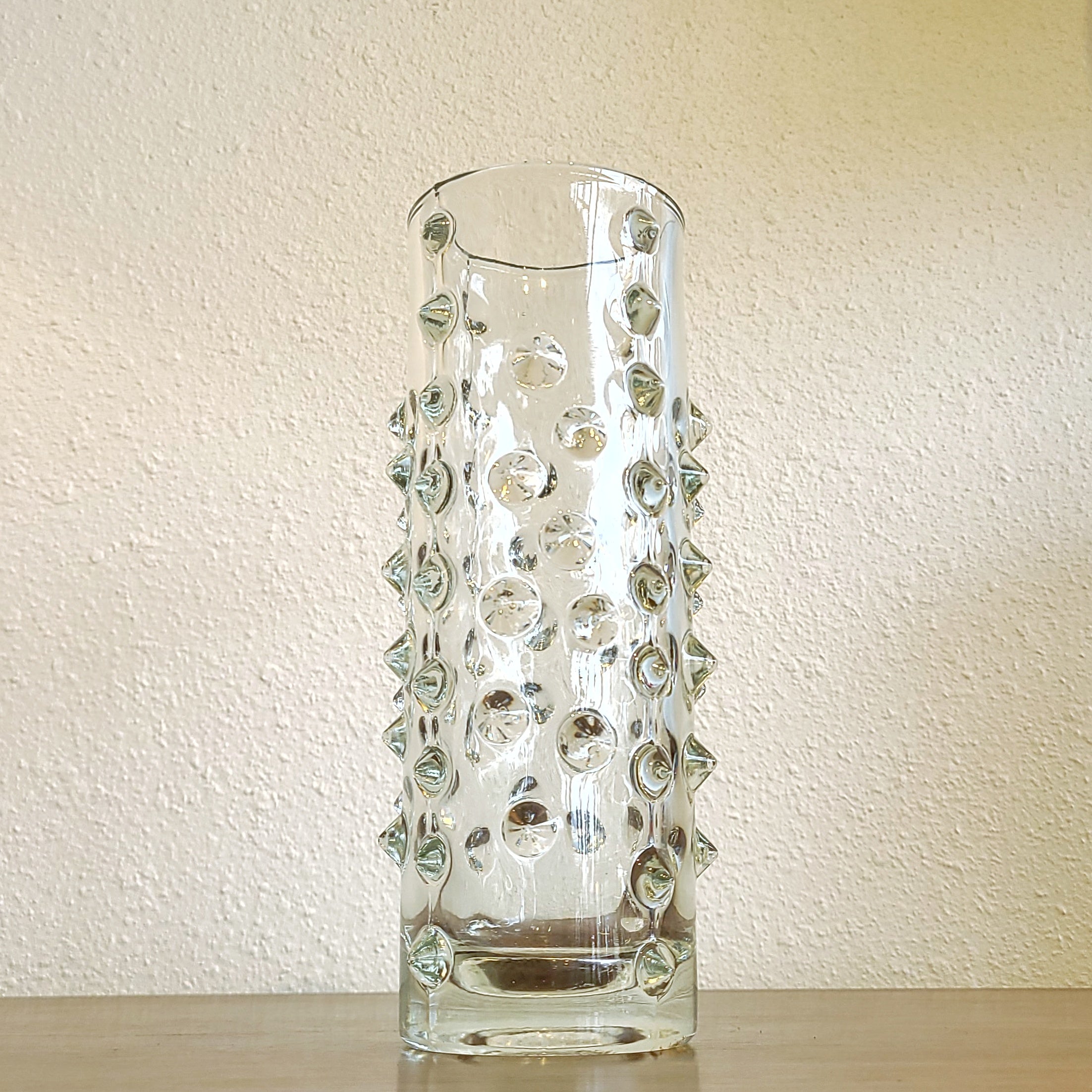 HOBNAIL CYLINDER VASE Nr. 20218 BY PAVEL PANEK FOR HERMANOVA HUT 1971