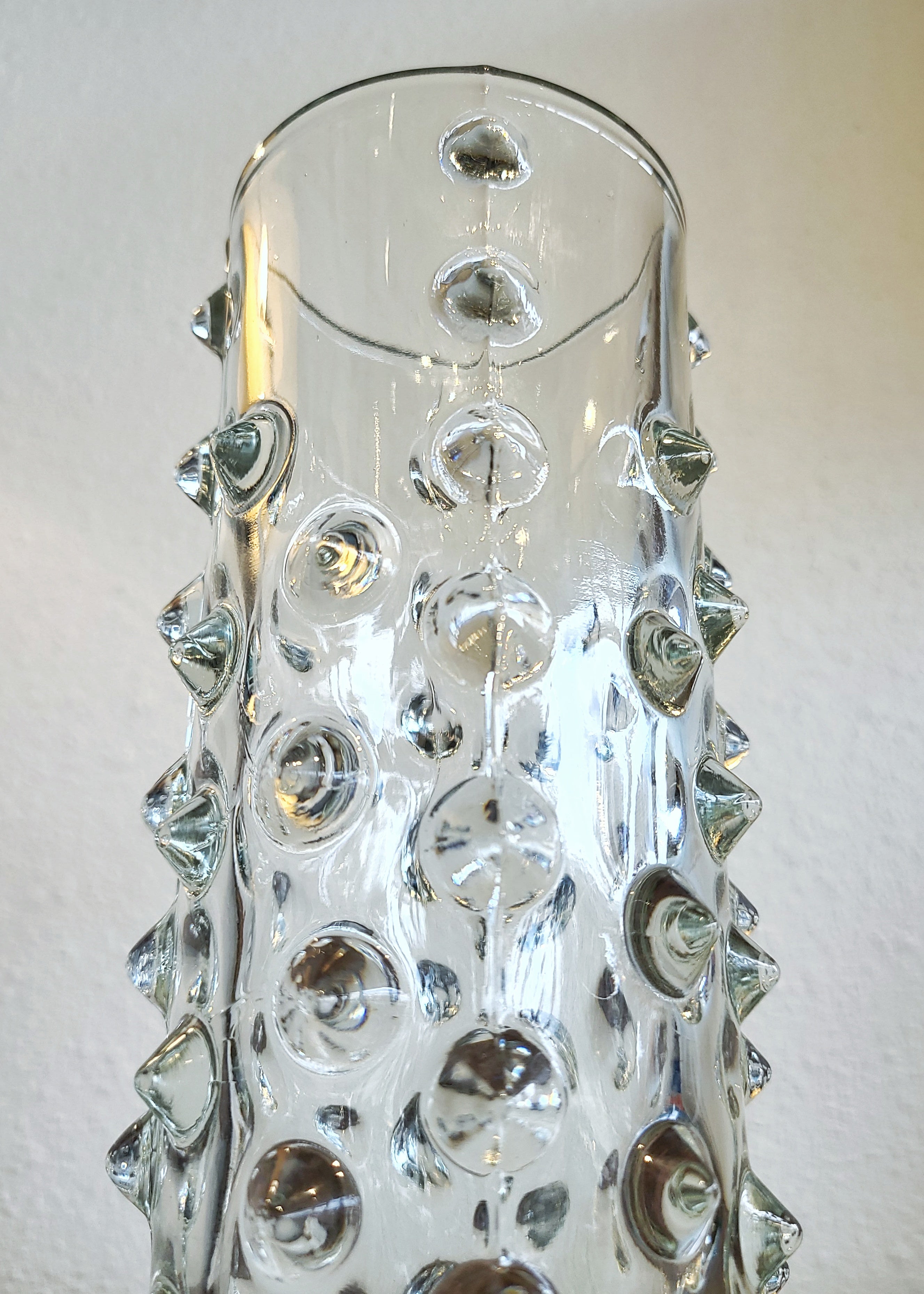 HOBNAIL CYLINDER VASE Nr. 20218 BY PAVEL PANEK FOR HERMANOVA HUT 1971