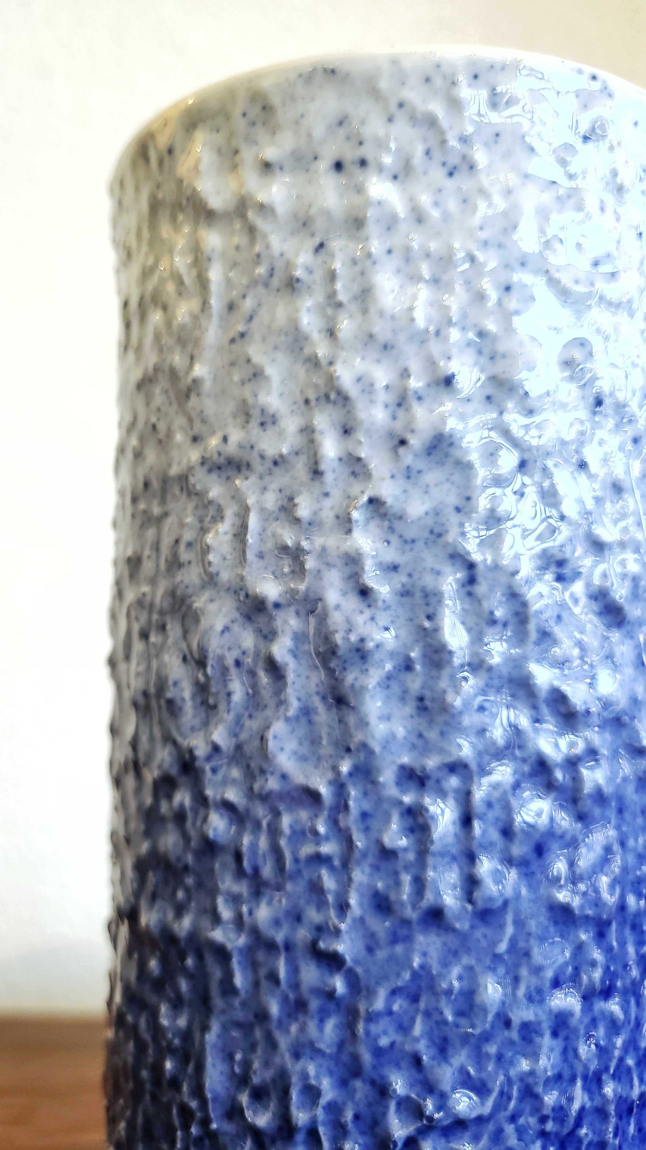 TEXTURED BLUE AND WHITE HUTSCHENREUTHER VASE