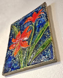 WERNER MESCHEDE ‘AMARYILLIS’ BOTANICAL WALL TILE Nr. 7248 FOR MAJOLIKA KARLSRUHE