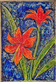 WERNER MESCHEDE ‘AMARYILLIS’ BOTANICAL WALL TILE Nr. 7248 FOR MAJOLIKA KARLSRUHE