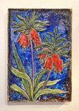 WERNER MESCHEDE ‘KAISERKRONE’ (KAISER’S CROWN) BOTANICAL WALL TILE Nr. 7337 FOR MAJOLIKA KARLSRUHE