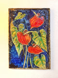 WERNER MESCHEDE ‘ANTHURIUM’ WALL TILE Nr. 7513 FOR MAJOLIKA KARLSRUHE
