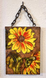RUSCHA KERAMIK ‘BLUME’ WALL TILE Nr. 763 WITH CHAIN