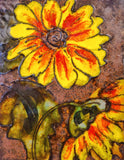 RUSCHA KERAMIK ‘BLUME’ WALL TILE Nr. 763 WITH CHAIN