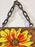 RUSCHA KERAMIK ‘BLUME’ WALL TILE Nr. 763 WITH CHAIN
