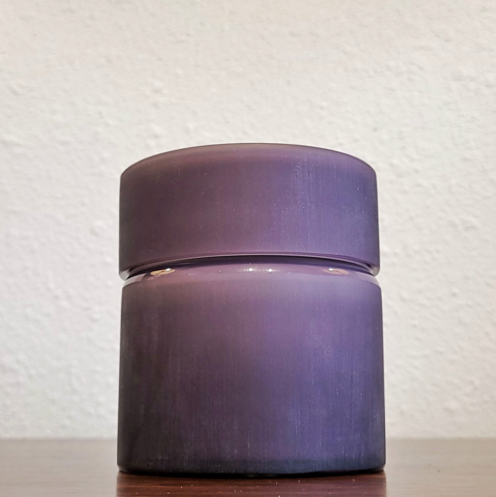 1960s VISTOSI FROSTED AMETHYST AND WHITE CASED-GLASS BOX (MURANO)