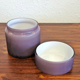 1960s VISTOSI FROSTED AMETHYST AND WHITE CASED-GLASS BOX (MURANO)