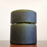 1960s VISTOSI FROSTED OLIVE GREEN AND WHITE CASED-GLASS BOX (MURANO)