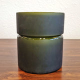1960s VISTOSI FROSTED OLIVE GREEN AND WHITE CASED-GLASS BOX (MURANO)