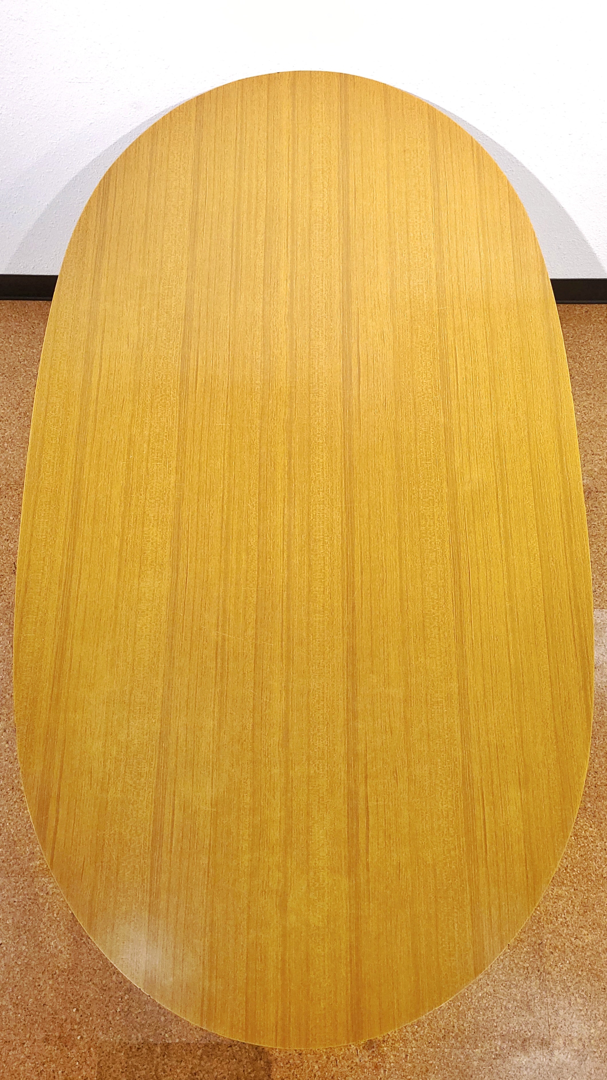 ITALIAN TRESTLE DINING TABLE OF TUBULAR STEEL AND LAMINATE ON PLYWOOD